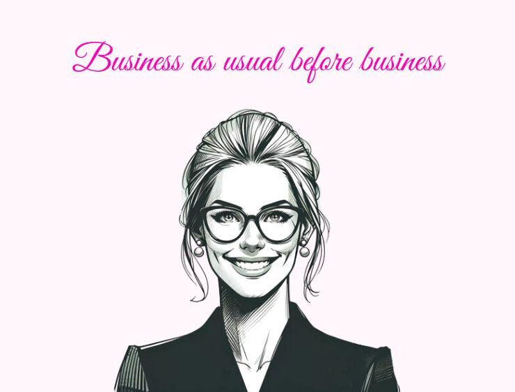 Blogbild - Business as usual - Karikatur Petra Prinz